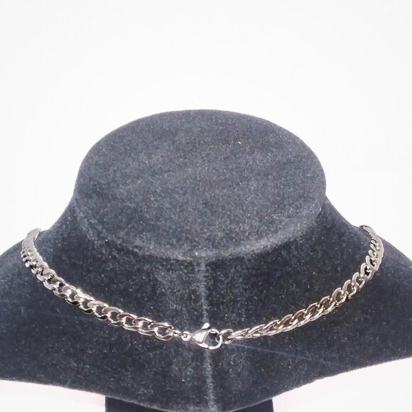 STERLING SILVER LINK NECKLACE AND BRACELET SET - Picture 3 of 3